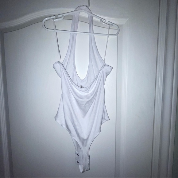 White Halter Bodysuit - Picture 2 of 3